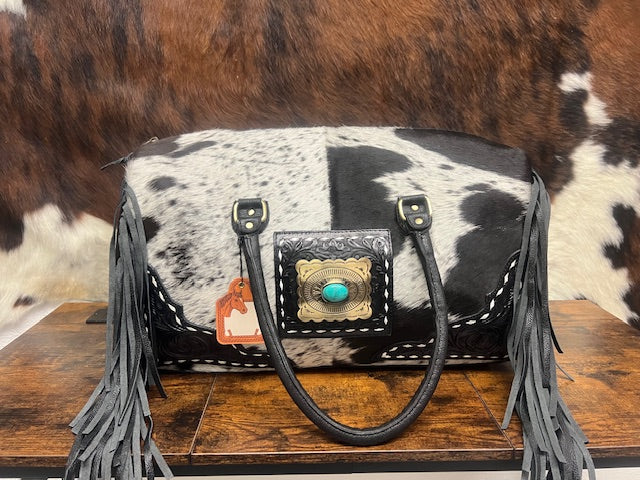 Cowhide duffel