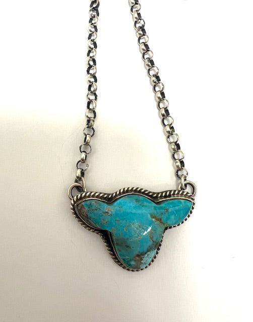 Turquoise cow necklace