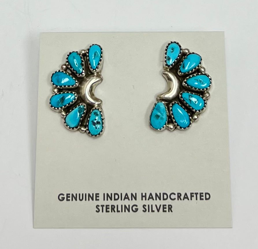 Half moon cluster earrings