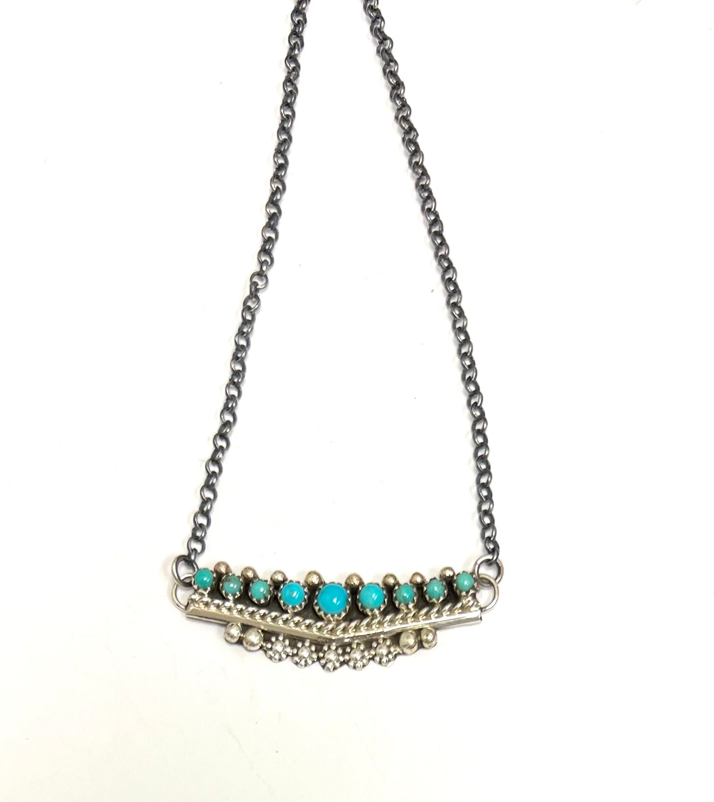 9 stone bar necklace